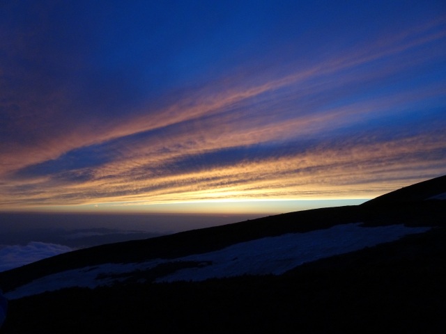 白山室堂からの夕日