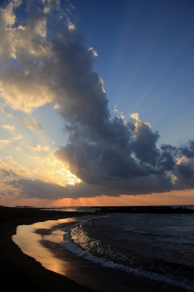徳光海岸の夕焼け（）