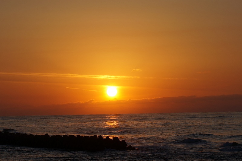 徳光海岸の夕日