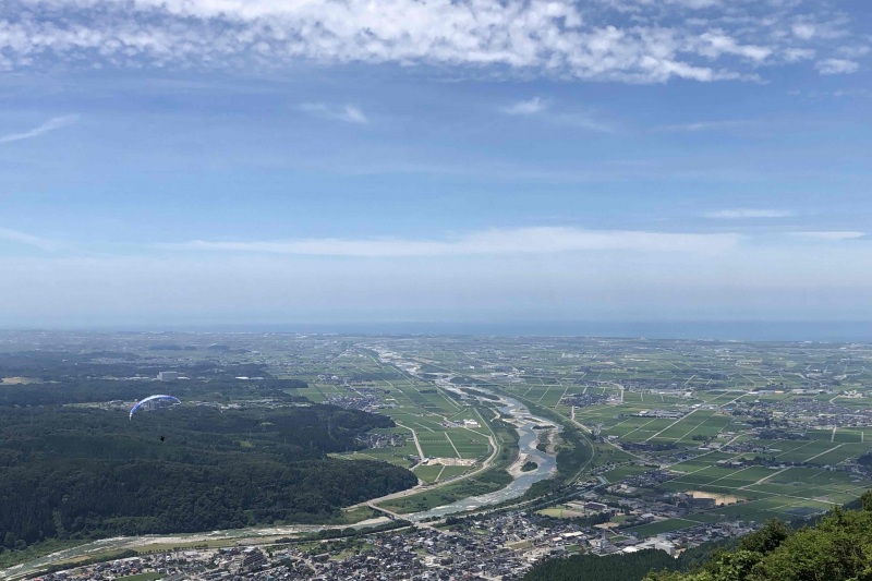 スカイ獅子吼から望む手取川扇状地